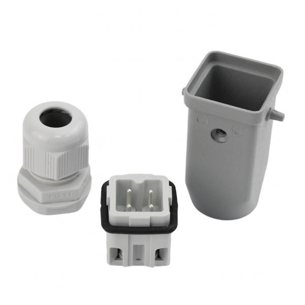 Industriesteckverbinder - Stecker 4 Polig 10A - Metall